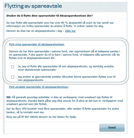 Flytteskjema Aksjesparekonto