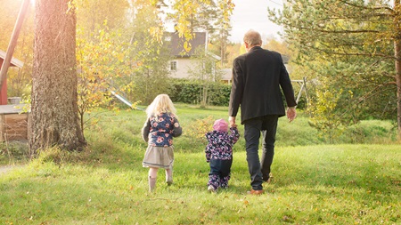 grandfather with grandchildren
