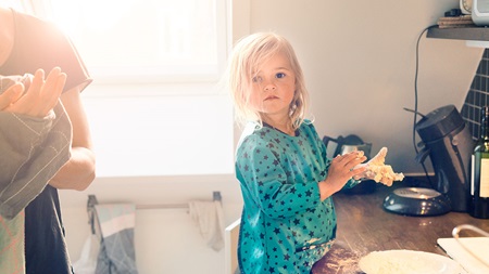 Little girl baking